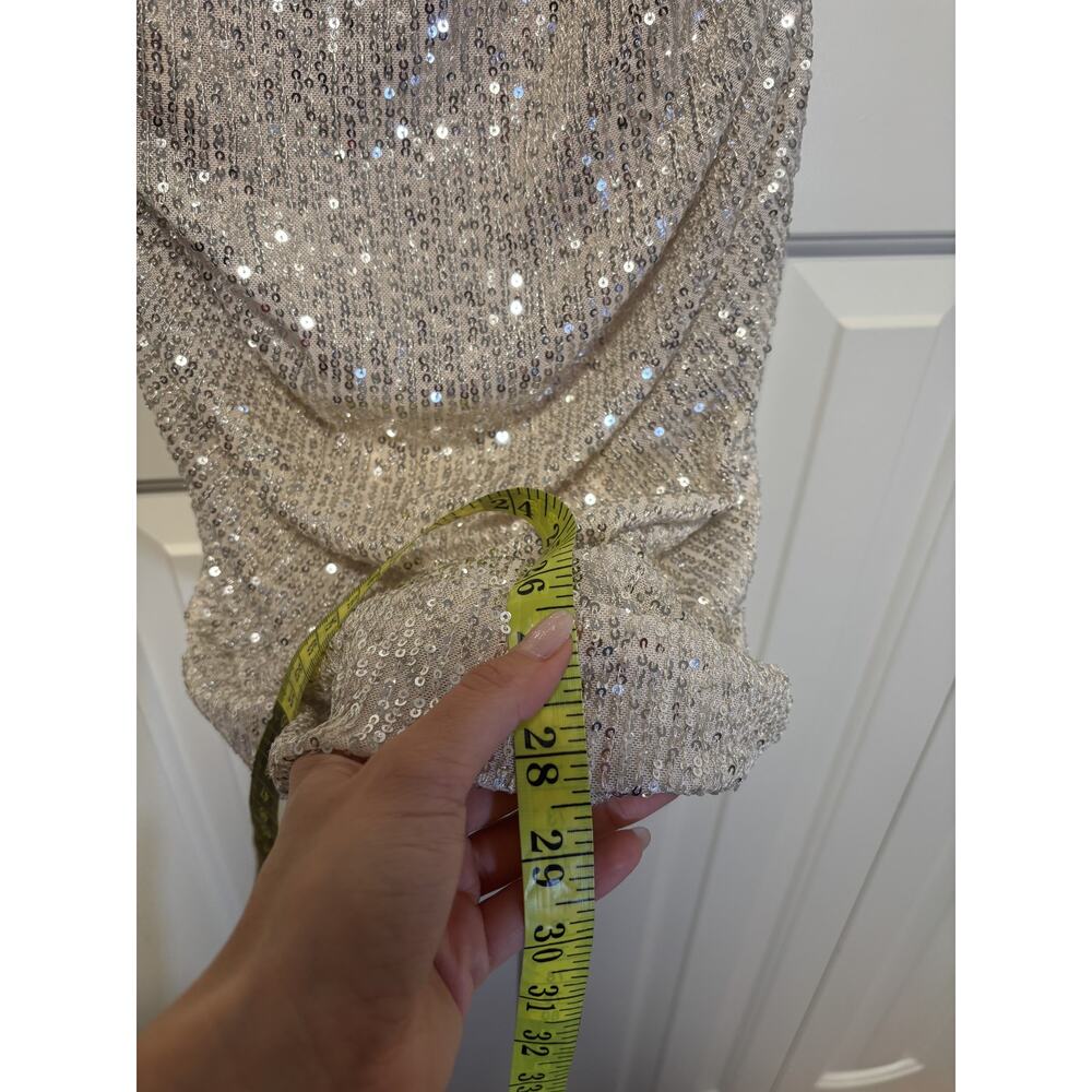 PrettyLittleThing Sequin Bardot Dress Size 12 - Picture 7 of 10